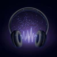 Headphones Cosmic Sound Composition vector