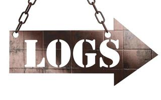 logs word on metal pointer photo