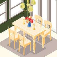 Antique Dining Table Composition vector
