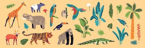 Jungle Nature Color Set vector