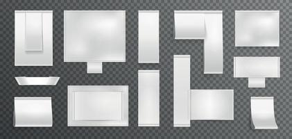 conjunto de etiquetas de lavandería en blanco vector