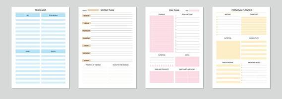 Personal Planner Realistic Set vector