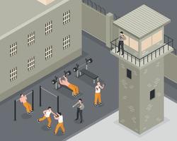 Prison Isometric Illustration vector