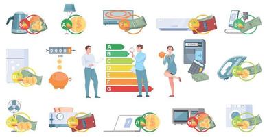 nivel de consumo de energía establecido vector