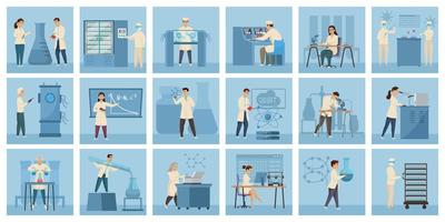 Laboratory Works Square Compositions vector