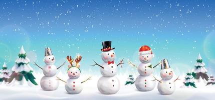 Snowman realistic composition vector