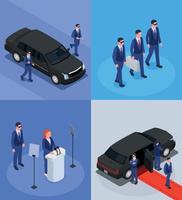 Security Service Isometric Concept vector