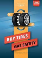 Buy Tires Realistic Poster vector