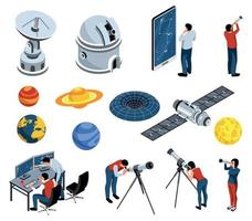 Astronomy Isometric Set vector