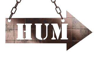 hum word on metal pointer photo