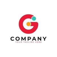 Creative Abstract Initial Letter G Logo. Colorful Rounded Line with Dots. Usable for Business and Branding Logos. Flat Vector Logo Design Ideas Template Element. Eps10 Vector