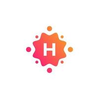 Smart and Creative Letter H Logo Design Template with  Dots or Points. Geometric Dot Circle Science Medicine Sign. Universal Energy Tech Planet Star Atom Vector Icon Element