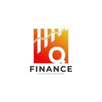 Initial Letter Q Chart Bar Finance Logo Design Inspiration vector