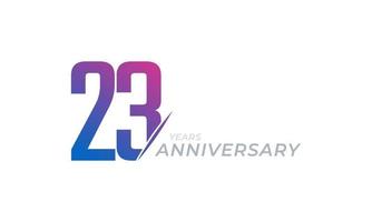 Vector de celebración de aniversario de 23 años. saludo de feliz aniversario celebra ilustración de diseño de plantilla