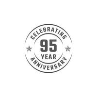 95 Year Anniversary Celebration Emblem Badge with Gray Color for Celebration Event, Wedding, Greeting card, and Invitation Isolated on White Background vector