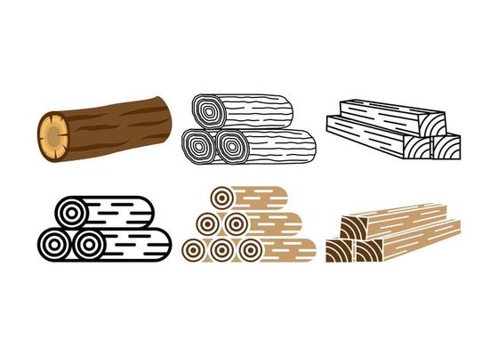 Wood log icon design template vector isolated illustration