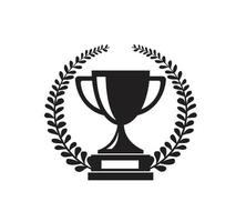 Trophy cup flat style icon vector illustration