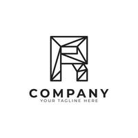 Initial Letter R line logo design. Geometric Line Style. Graphic alphabet symbol. Usable for Business and Branding Logos. Flat Vector Logo Design Ideas Template Element.