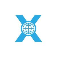 Initial Letter X Globe Logo Design Template Element. Vector Eps10