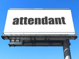 attendant word on billboard photo