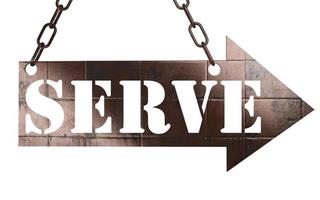 serve word on metal pointer photo