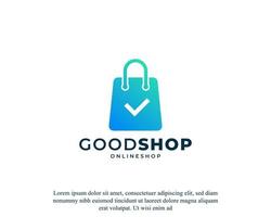 Good Shop icon. Check Shop Logo Icon Design Template Element vector