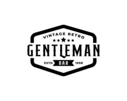 Creative Classic Vintage Retro Label Badge for Gentleman Cloth Apparel Logo Design Inspiration vector