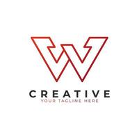 Initial Letter W line logo design. Geometric Line Style. Graphic alphabet symbol. Usable for Business and Branding Logos. Flat Vector Logo Design Ideas Template Element. Eps10 Vector