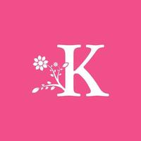 Letter K Linked Fancy Logogram Flower. Usable for Business and Nature Logos.