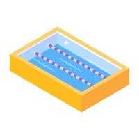 Water olympic, isometric icon of sports swimming pool vector