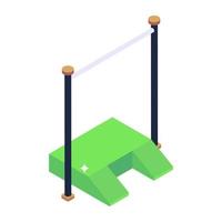 Outdoor racing equipment, isometric icon of race barrier vector