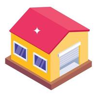 Garage trendy isometric icon vector