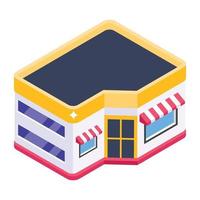 Marketplace in editable isometric icon vector