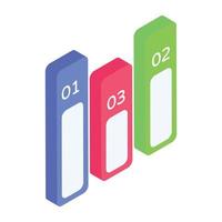 Column chart isometric icon vector