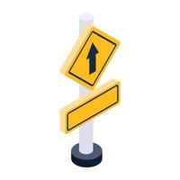 Trendy editable isometric icon of sign board vector