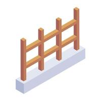 Palisade in isometric editable icon vector