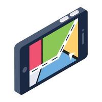 Navigation app isometric style icon vector