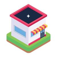 Marketplace in editable isometric icon vector