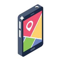 Location app isometric style icon vector