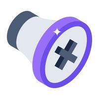 Crossover speaker, mute isometric icon vector