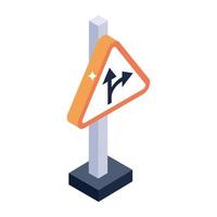 Trendy editable isometric icon of sign board vector