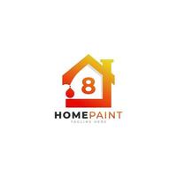 Number 8 Home Paint Real Estate Logo Design Inspiration vector