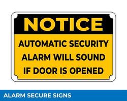 Notice Emergency Exit Only Alarm Will Sound When Door is Opened Sign In Vector, Easy To Use And Print Design Templates vector