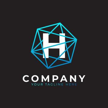 Abstract Initial Letter H Inside Linked Polygon Connect Network Logo. Usable for Business and Technology Logos. Flat Vector Logo Design Ideas Template Element. Eps10 Vector