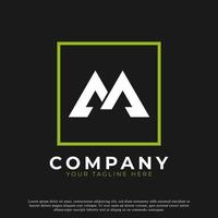 letra simple m dentro del logotipo cuadrado moderno. utilizable para logotipos comerciales y de marca.