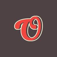 Retro Letter O Logo in Vintage Western Style with Double Layer. Usable for Vector Font, Labels, Posters etc