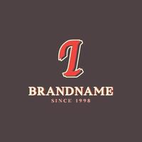 Retro Letter I Logo in Vintage Western Style with Double Layer. Usable for Vector Font, Labels, Posters etc