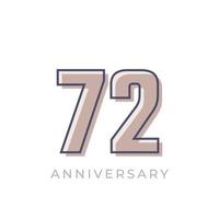 72 Year Anniversary Celebration Vector. Happy Anniversary Greeting Celebrates Template Design Illustration vector