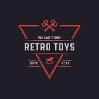 clásico vintage retro etiqueta insignia juguetes e inspiración en el diseño del logotipo de recuerdo vector