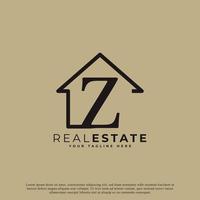 Creative Letter Z House Logo Design. House Symbol Geometric Linear Style. Usable for Real Estate, Construction, Architecture and Building Logo vector